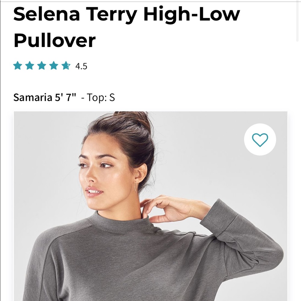 Fabletics Grey pullover, L, NWOT